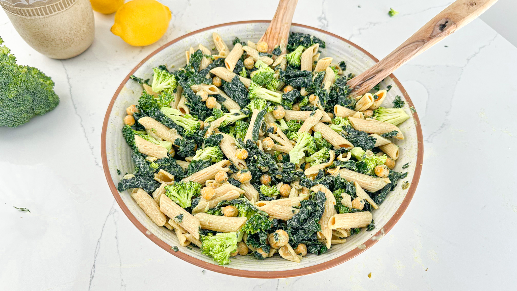 Vegan Caesar Pasta Salad (High Protein) - That Vegan Babe